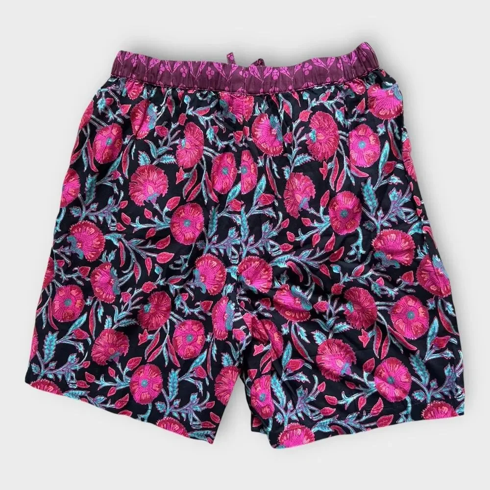 Sundance Leia Elastic Waist Pull On Floral Shorts Magenta Purple Womens XXS Boho